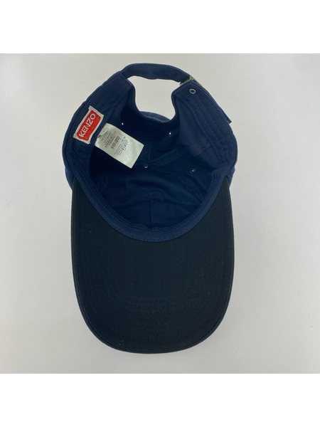 KENZO 刺繍 ロングビルキャップ OS ネイビー×ブラック FD55AC891F41