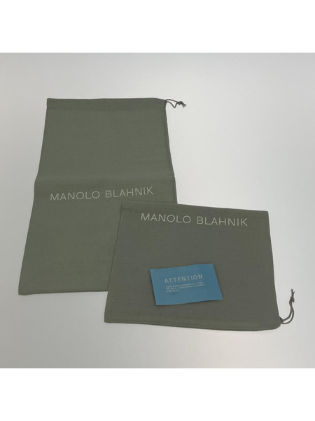 MANOLO BLAHNIK Uチップ レザーシューズ 6 1/2 ブラック