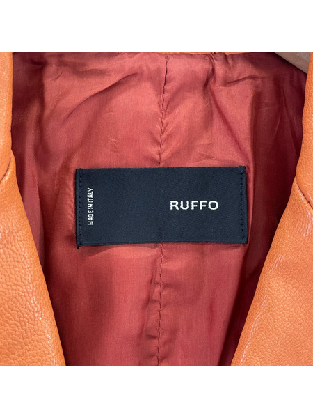 OLD・VINTAGE レザージャケット RUFFO イタリア製レザーコート オレンジ[値下]