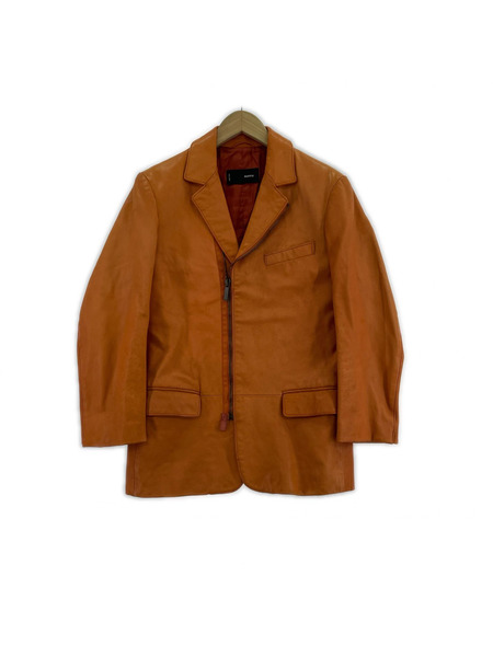 OLD・VINTAGE レザージャケット RUFFO イタリア製レザーコート オレンジ[値下]