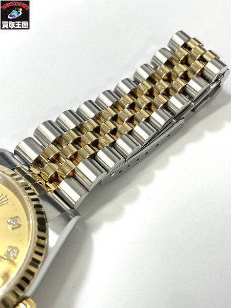ROLEX ロレックス DATE JUST デイトジャスト 16233G SSxYG イエローゴールド 10Pダイヤモンド K番 メンズ オーバーホール 仕上げ済[値下]