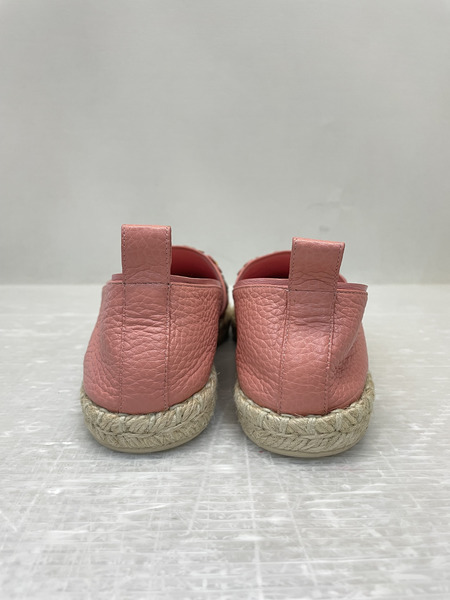 LOUIS VUITTON レザーフラワー エスパドリーユ 37 ピンク MA1116