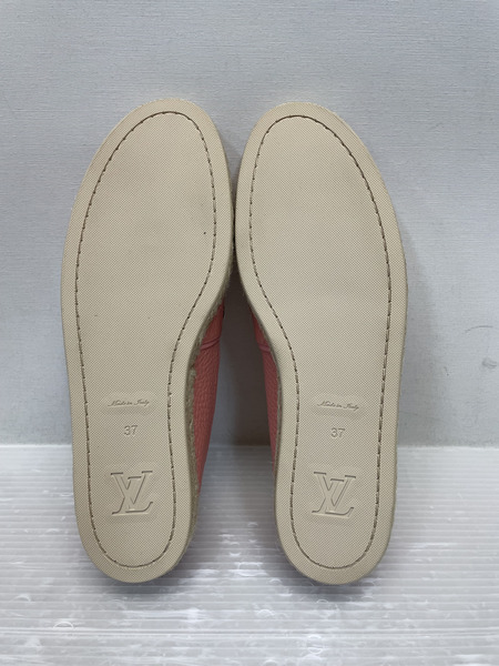 LOUIS VUITTON レザーフラワー エスパドリーユ 37 ピンク MA1116