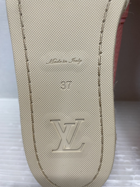 LOUIS VUITTON レザーフラワー エスパドリーユ 37 ピンク MA1116