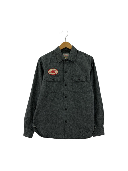 CUSHMAN 長袖シャツ シャンブレーシャツ グレー[値下]