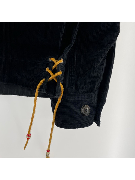 OLD JOE & CO. ジャケット レースアップ バック刺繍 コーデュロイジャケット ブラック[値下]