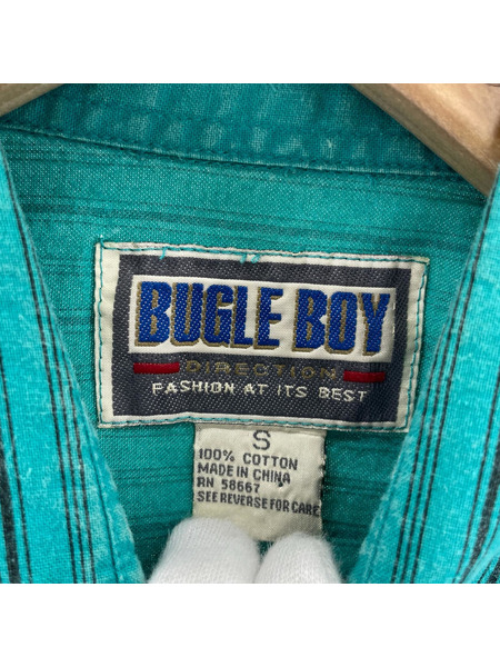 OLD・VINTAGE 長袖シャツ 90's BUGLE BOY コットンストライプシャツ S BGR