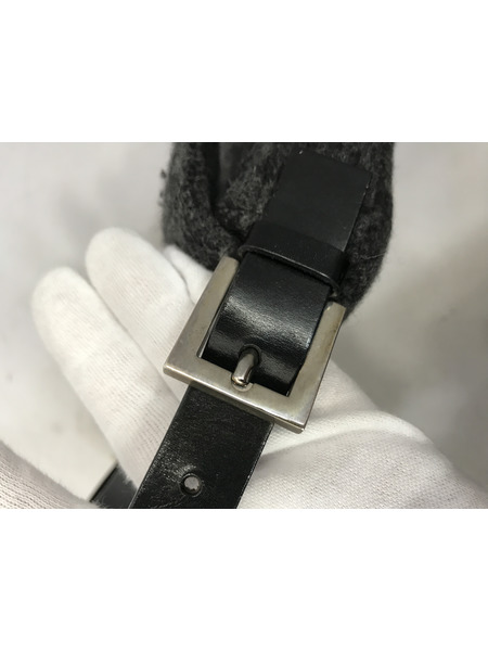  FENDI ウールマンマ ズッカ柄ショルダーバッグ