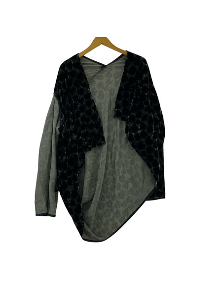 tricot COMME des GARCONS カーディガン 04年 ベロア 変形ボレロ 羽織 黒 (S)[値下]