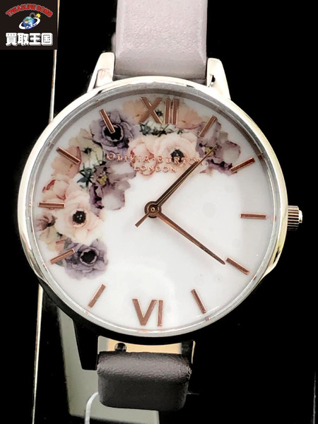 OLIVIA BURTON クォーツ腕時計 レザーベルト 紫
