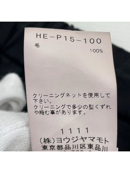 YohjiYamamotoPOURHOMME シワギャバウールゴムPイージーパンツ 5 ブラック