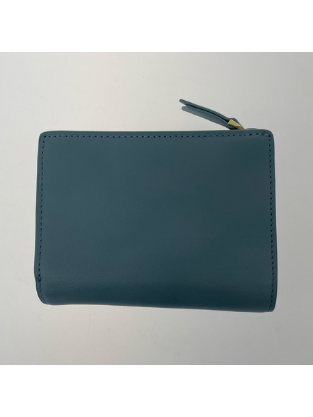 agnes b. コンパクトウォレット レザー 三ツ折リ財布 水色