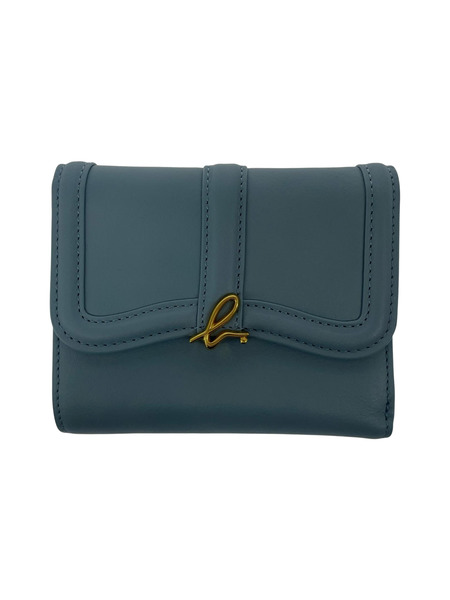 agnes b. コンパクトウォレット レザー 三ツ折リ財布 水色