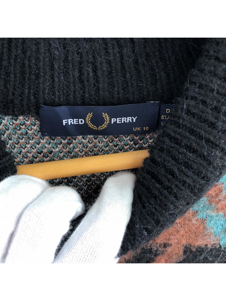 FRED PERRY ニット・セーター グリッチタータン クルーネックニットプルオーバー[値下]
