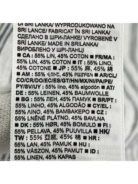 GAP 半袖シャツ 00s リネンストライプ オープンカラー (S)