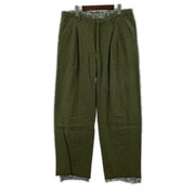 NICENESS CRAIN ツイステッドシルク2WAYイージーパンツ L オリーブ×マルチ