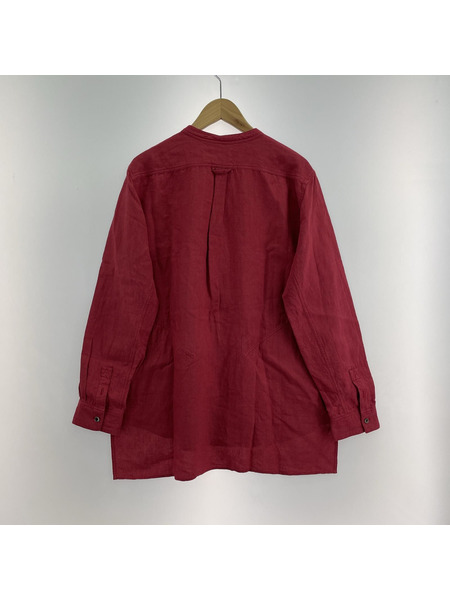 長袖シャツ daska リネンロングシャツ レッド
