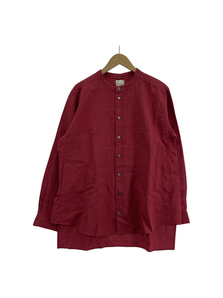 長袖シャツ daska リネンロングシャツ レッド
