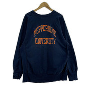 Champion スウェット・トレーナー 80s REVERSE USA製 カレッジプリント ネイビー XL