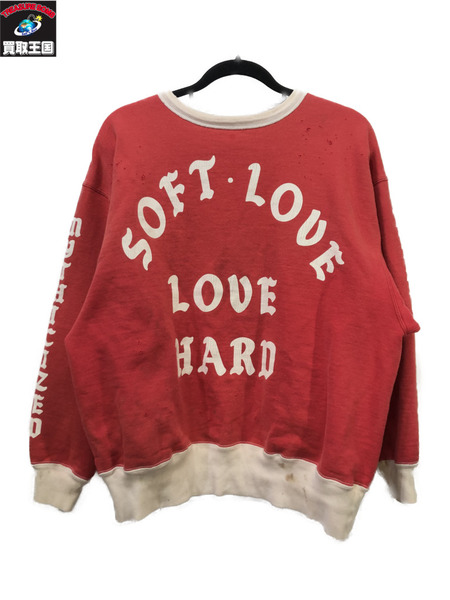 SAINT MICHAEL 24AW CREW SWT/SOFT LOVE (L) 赤[値下]