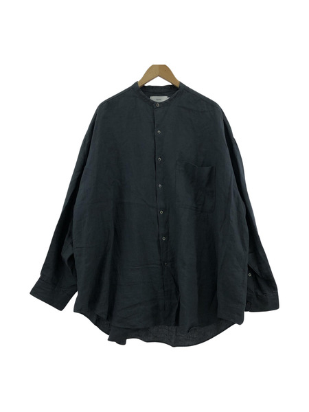 Graphpaper Linen L/S Oversized Band Collar Shirt F グレー[値下]
