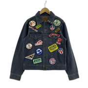 ジャケット BLUEWAY ワッペンカスタム デニムジャケット (L)