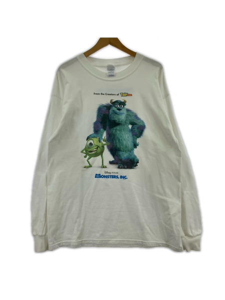 00s disney pixer monsters inc l/s tee 白 L