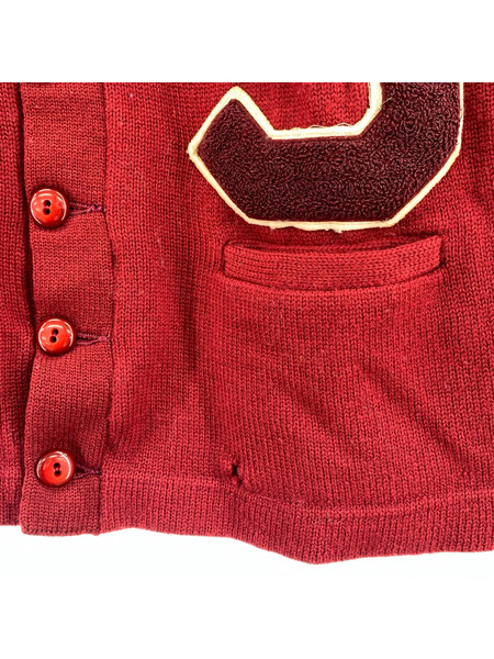 60s CHEERLEADER レタードカーディガン 40 赤[値下]