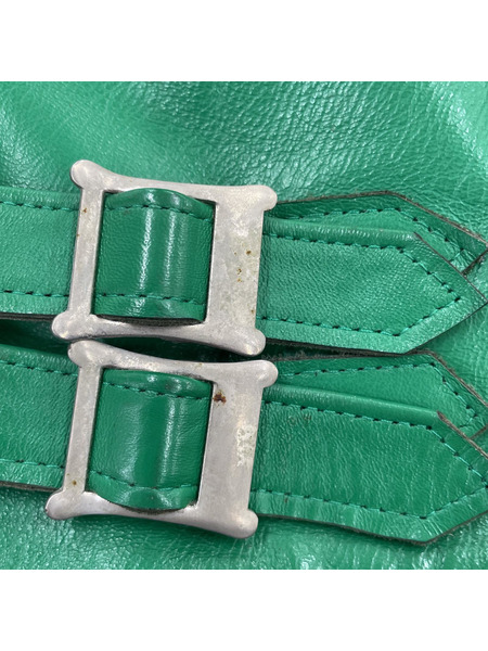 666 Leather Wear ダブルライダースジャケット (36) グリーン[値下]