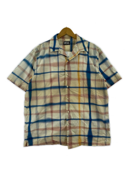 DIESEL 半袖シャツ S-FRANK-CHECK チェックシャツ (46)