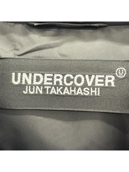 UNDERCOVER ジャケット 24AW USED加工 レザースリーブダウンジャケット (4) 黒