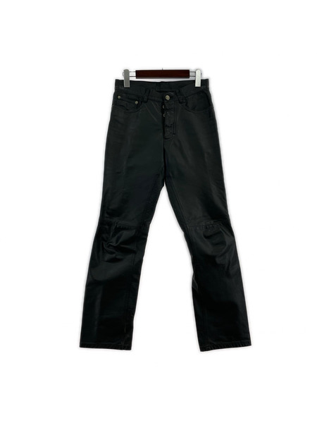 5351 POUR LES HOMMES パンツ レザーストレートパンツ 黒