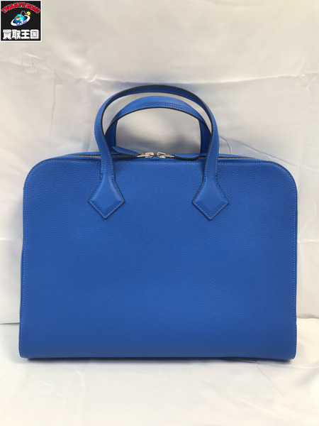 HERMES エルメス ヴィクトリアライト　38　ビジネスバッグ ハンドバック ブルー