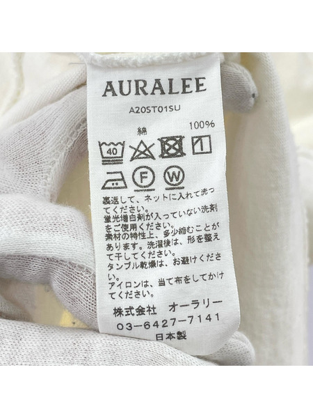 AURALEE 半袖Tシャツ・カットソー A20ST01SU/STAND UP TEE/白/4