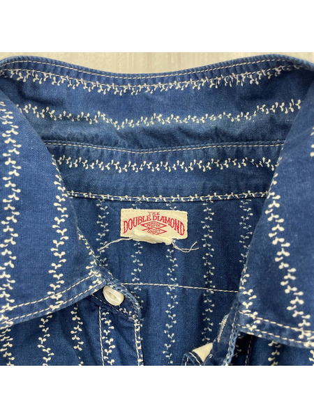 REAL McCOY’S 長袖シャツ DOUBLE DIAMOND L/S シャツ ブルー 15