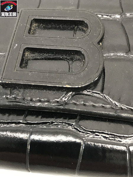 Balenciaga 長財布 アワーグラス 型押し 黒