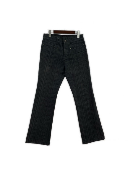 5351 POUR LES HOMMES パンツ ストライプコーティングパンツ 黒 2