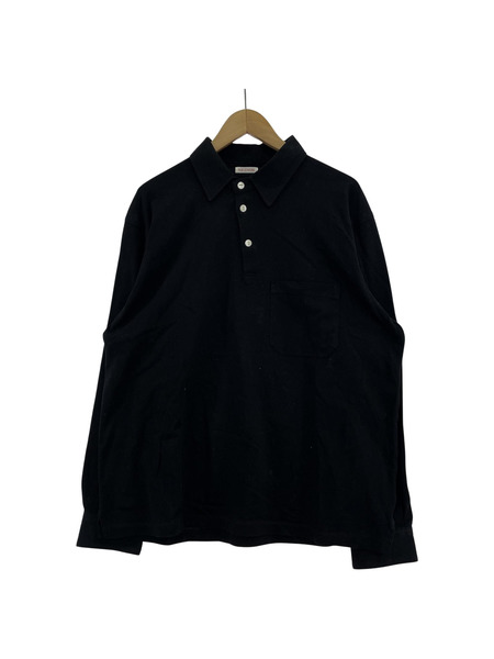 NICENESS 長袖Tシャツ・カットソー FUGAIN フーガン 鹿ノ子ポロシャツ 黒 (M)[値下]