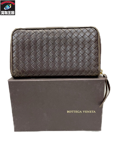 Bottega Veneta イントレチャート 長財布 ブラウン
