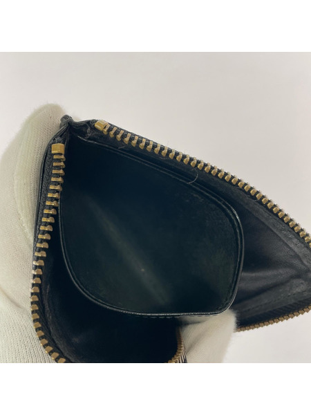 COMME des GARCONS コンパクトウォレット ドットエンボス L字ファスナー 黒