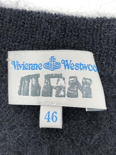 Vivienne Westwood MAN プリント ニット 黒 (46)