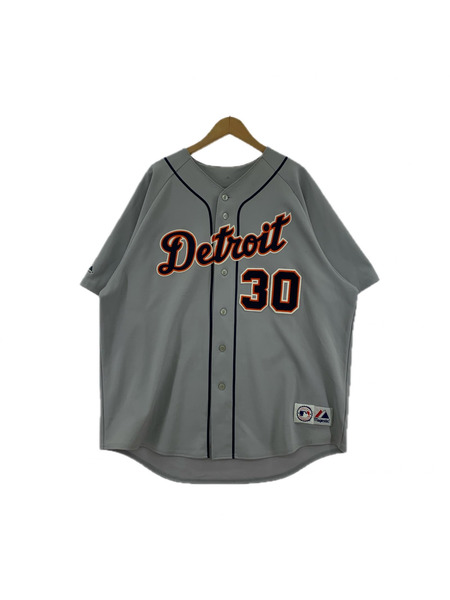 半袖シャツ 00s Majestic ベースボールシャツ(XXL)GRY