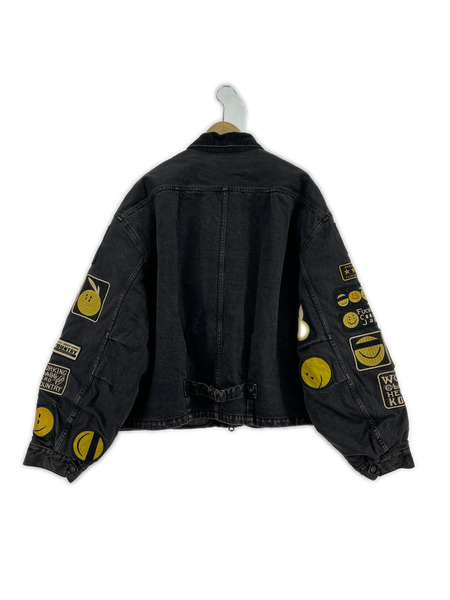 KAPITAL 14oz Black Denim T-back Drizzler Anarchy Rainbowy 4