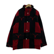 WOOLRICH ソノ他 USA製 バッファローチェック ウールコンチョボタンコート 赤黒