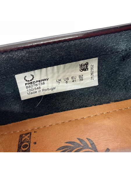 FRED PERRY シューズ GEORGE COX タッセルローファー 赤茶 UK7