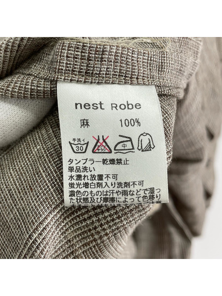 nest Robe ソノ他 リネンチェックコート
