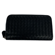 BOTTEGA VENETA イントレチャート ラウンド長財布 ネイビー