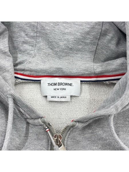 THOM BROWNE パーカー(ジップアップ) 4BAR クラシックフーディー 灰(5)