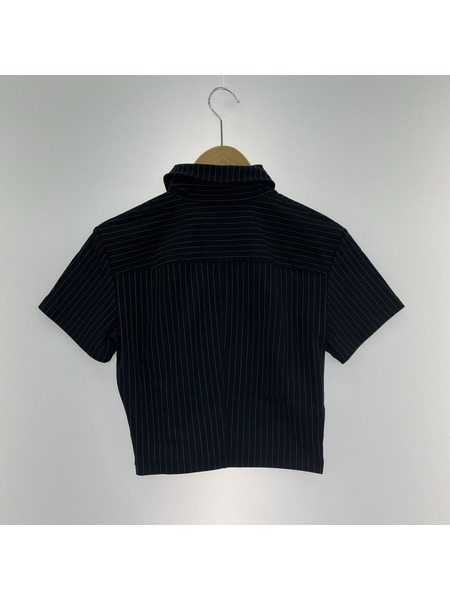 alexanderwang.t ブラックショート丈ポロシャツ Alexander Wang alexanderwang.t ブラックショート丈ポロシャツ Alexander Wang