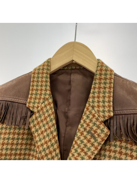 80s comme des garcons homme ツイードコート 襟レザー 80s comme des garcons homme ツイードコート 襟レザー - メルカリ